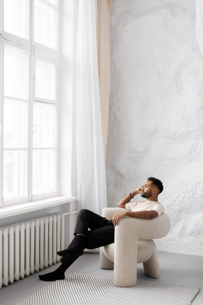 man on phone with trauma therapist